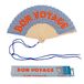 Fisura Originele waaier met inscriptie "Bon Voyage", moderne en kleurrijke houten waaiers, pied-de-poule patroon, inclusief hanger, grappig cadeau-idee, 42,5 x 23 cm