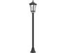 Outsunny Lampe d'extérieur Poteau ABS 15x15x127cm Noir