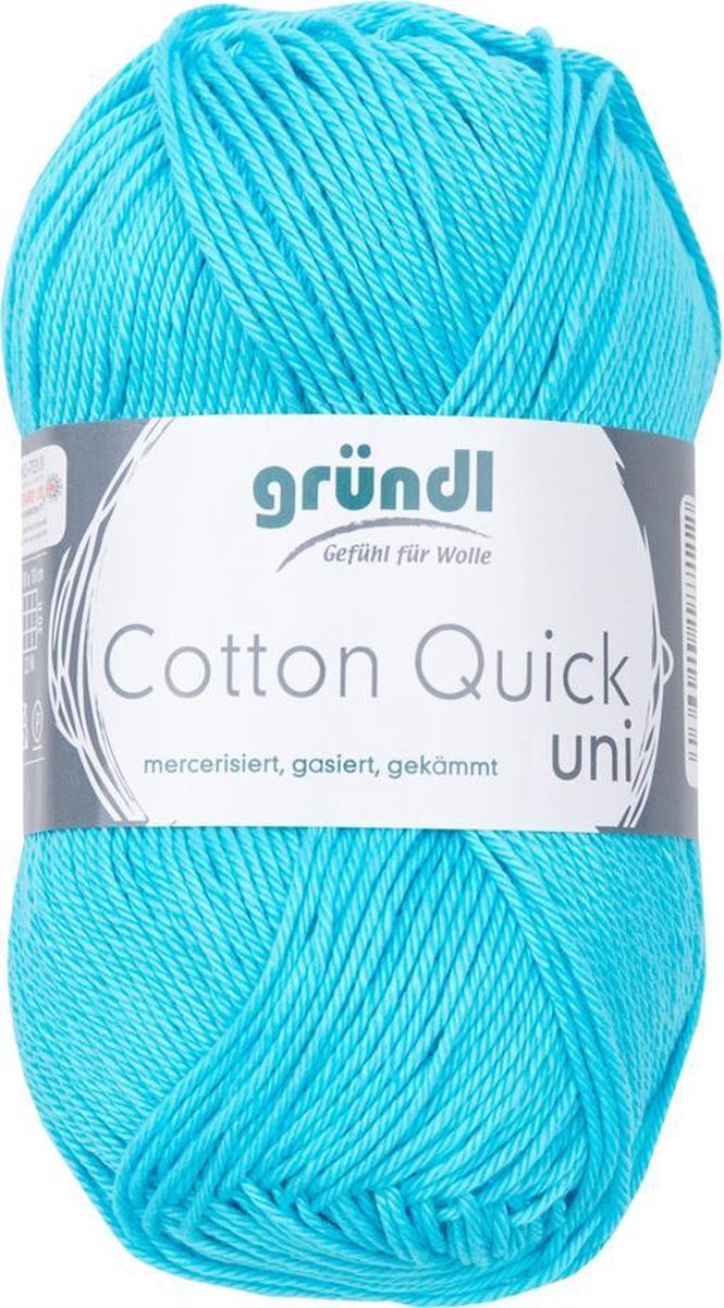 Gründl Wolle 865-136 Cotton Quick Uni 10x50 gram waterblauw