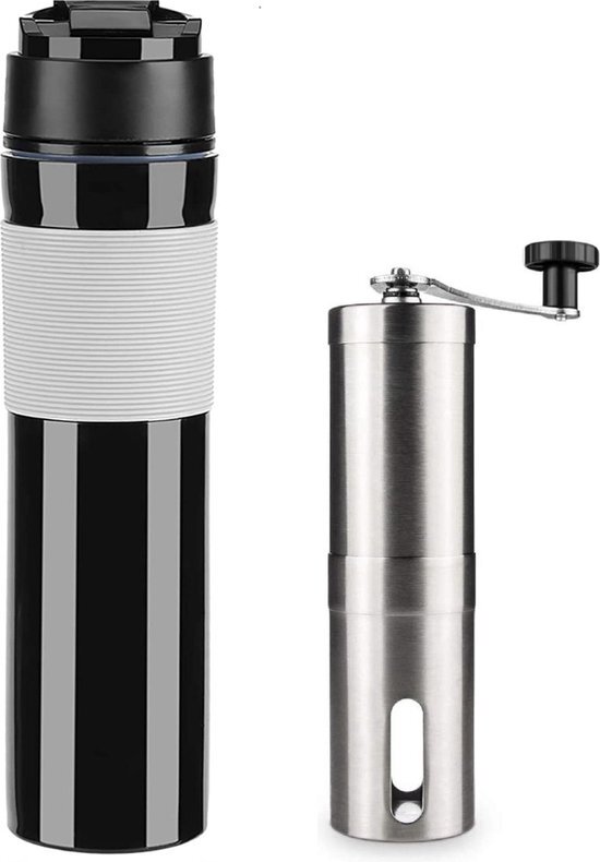 Recafimil French Press - Koffiemaker - Met Koffiemolen - Thee - Koffiemachine - Coffee Grinder - Voor Onderweg - Reizen - Kamperen