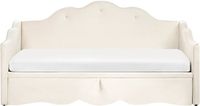 Beliani LORETTE - Onderschuifbed - Lichtbeige - 90/180 x 200 cm - Fluweel