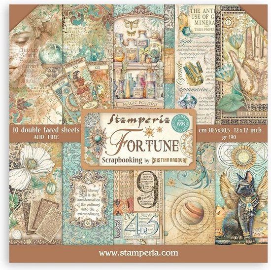 Stamperia Fortune 12x12 Inch Paper Pack