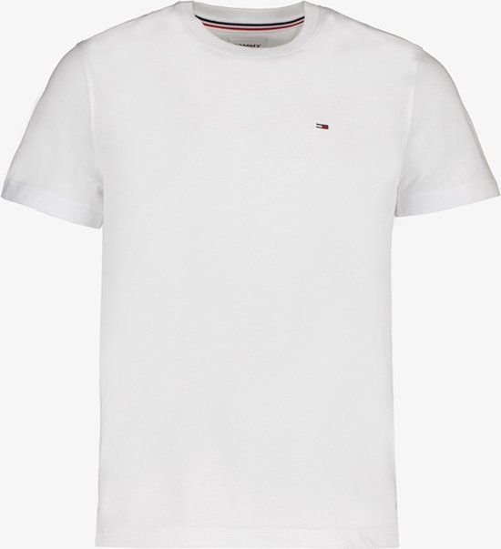 Tommy Jeans Heren T-shirt SS Flag Slim Fit - Wit - Maat M