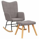 vidaXL Fauteuil à bascule avec repose-pieds tissu taupe