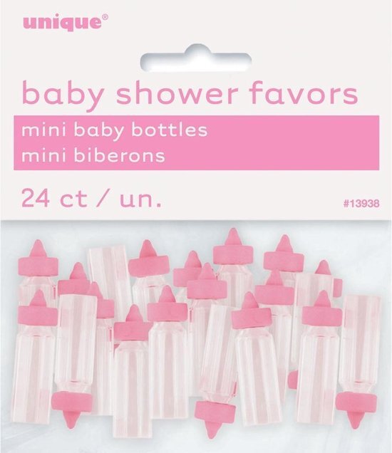- Uitdeelcadeautjes Kleine Baby Flesjes Roze 24st