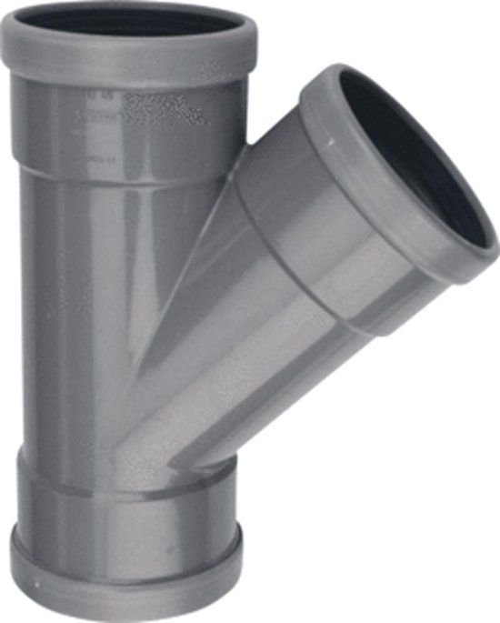 Wavin T-stuk 3xmanchet 45gr 110 pvc grs