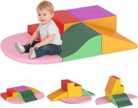 HOMCOM Kids Soft Play Sets 150x100x24cm EPE Roze, geel, oranje, rood, paars en groen