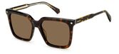 Polaroid Lunettes De Soleil Femme Havane Carrées Marron 54mm Polarisé