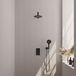 Brauer Black Carving Thermostatische Regendoucheset Inbouw - Hoofddouche 20 cm - Rechte Wandarm - 3 Weg - Handdouche 3 Standen - Doucheslang - Wandaansluitbocht - Mat Zwart