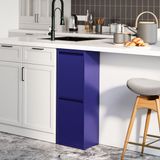 [en.casa] Afvalscheidingskast Sollentuna met 2 vakken middernachtblauw 93x33x25 cm