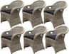 AVH-Collectie 6 stuks Macau dining tuinstoel met handgat naturel rotan