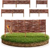 BooGardi Bordure en rotin - 10x150cm set de 10 - Clôture de jardin à enfoncer pour bordure - Bordure d'herbe en rotin