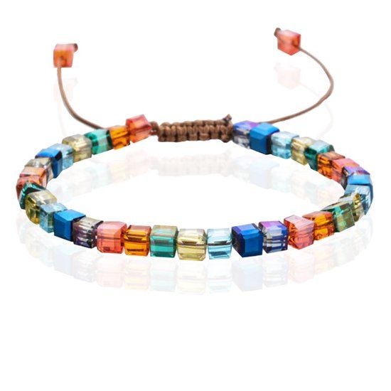 Memphis Bohemia Kralen Armband - 4mm Kristal Glas Multi