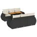 vidaXL 7-delige Loungeset met kussens, polyrattan, zwart