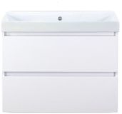 BES LED Maxx XL Badmeubelset 80 cm - Wit Hoogglans - Wastafel Just Zonder Kraangat