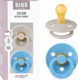 BIBS Colour Fopspeen - 0-6 mnd - 2-pack - Ronde - Mushroom/Breeze