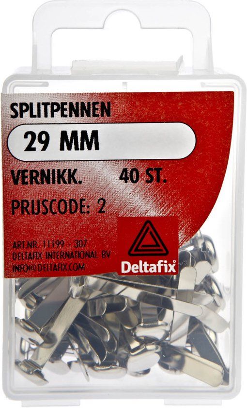 Deltafix Splitpen. Vernikkeld. 29 mm. din 94. 40 stuks.