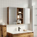 vidaXL Badkamerkastenset, 3-delig, 110 x 10,5 x 60,5 cm, Bewerkt hout