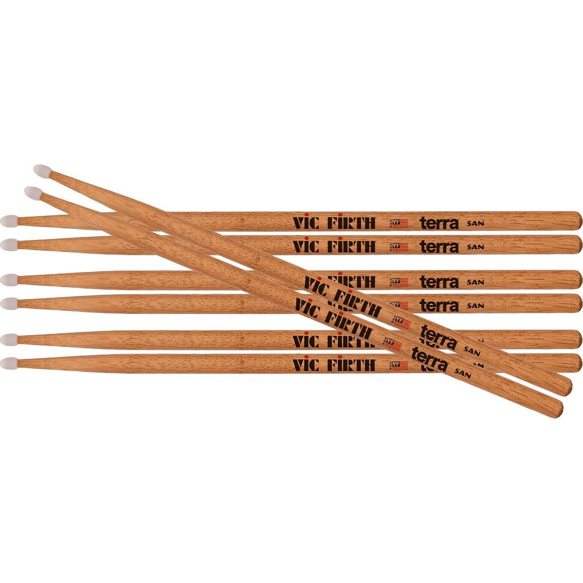 Vic Firth American Classic Terra 5A Nylon Value Pack Drumsticks (4 Pair)