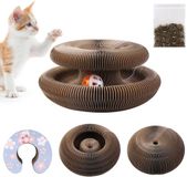 Kattenkrabplank Bol Krabplank voor katten - Magisch opvouwbaar krabplank voor katten, interactief krabspeeltje van gegolfd papier, krabspeeltje voor katten met bel en kattenkruid om de klauwen van de kat te slijpen