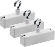 Merkloos / Sans marque Ophang haak magneet - 3x - metaal en kunststof - wit - kan 10 kilo dragen - ophangen van spullen - feestartikelen - etc