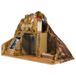 Avilia Napolitaanse kerststal, handgemaakt, met molen en echte waterval, 42 x 35 x 43 cm, ideaal als kerstdecoratie, elegante en gedetailleerde kerststal met figuren en dieren van terracotta