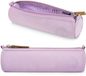 Étui rond - Étui uni avec fermeture éclair et 1 compartiment - Organiseur pour l'école et le bureau - Violet