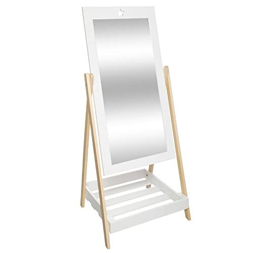 Atmosphera Spiegel op standaard voor kinderen, hoogte 102 cm, wit