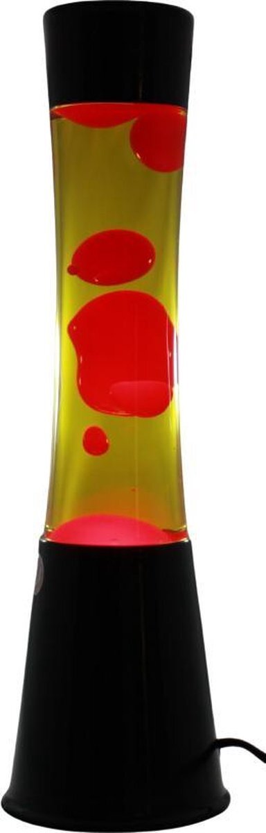 I-Total Lavalamp 40 X 11 Cm Glas/aluminium 25w Geel/rood