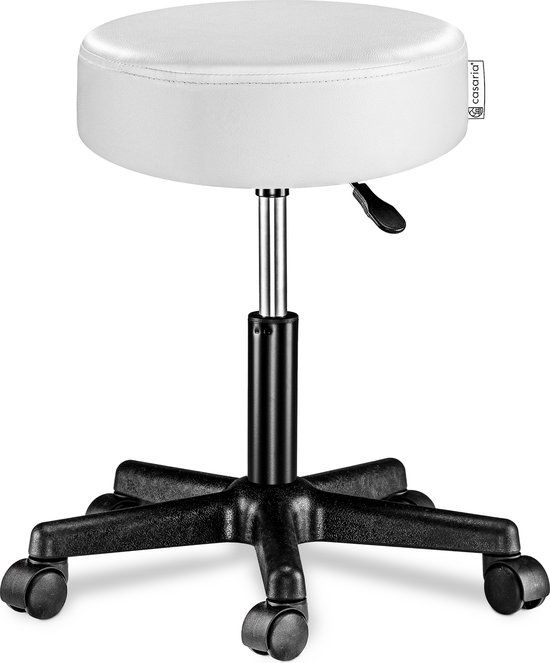 Casaria Verstelbare Draaikruk - 46/60cm Zithoogte - Wit