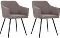 vidaXL Fauteuils pivotants 2 pièces tissu taupe