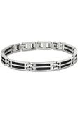Lotus Style Herenarmband Zwart Staal Blokjes 21.5 cm