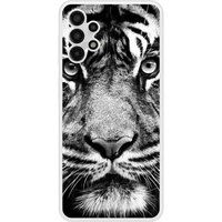 Samsung Galaxy A13 Tigre blanc et noir Verstevigd hoesje met sublimatie bedrukking