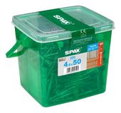 Spax gevelschroef, roestvast staal A2, 4,5 x 50 mm, 500 stuks, zilver, verpakt in een Henkelbox
