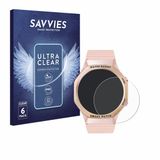 Savvies - Screenprotector voor Mutoy Smartwatch 1.32" (rond) - Folie Beschermfolie transparant 6 Stuks