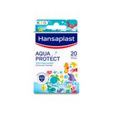 Hansaplast Aqua Protect Pansements pour enfants, pansements imperméables, coussin anti-adhésif, respirant, flexible et transparent, 20 pièces