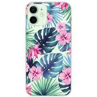 Apple iPhone 12 Mini Tropical aquarelle bedrukt siliconen hoesje