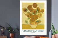 StickerSnake Van Gogh Zonnebloemen Muursticker - Geel - 120x160 cm