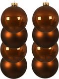 Decoris kerstballen - 8x st - kaneel bruin - D10 cm - glas - kerstversiering