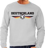 Bellatio Decorations Duitsland / Deutschland landen / voetbal sweater met wapen in de kleuren van de Duitse vlag - grijs - heren - Duitsland landen trui / kleding - EK / WK / voetbal sweater XXL