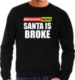 Bellatio Decorations Foute humor Kersttrui breaking news broke Kerst - sweater zwart - heren L