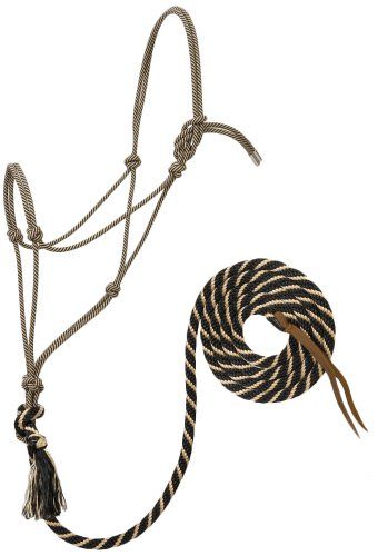 Weaver Leather Silvertip No. 95 Rope Halter with 10' Lead, Average, Black/Brown