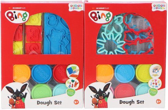 Bing Okidoki Dough Klei Set Speelklei Cijfers of Figuren (willekeurig)