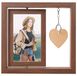 Omgoods - Cadre photo double face en bois avec pendentif en forme de cœur, marron