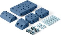 Modu Explorer Kit - Zachte blokken - 19 onderdelen - Open Ended speelgoed - Speelgoed 6 maanden - 6 jaar - Deep Blue / Sky Blue
