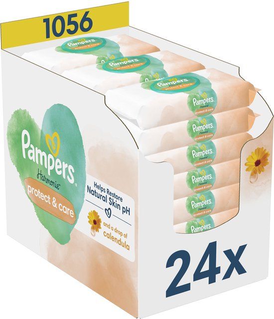 Pampers Harmonie Protect & Care Billendoekjes Calendula - 1056 doekjes (24 x 44 stuks)