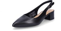 Tamaris Dames Slingpumps 1-29500-42 003 Zwart Leer Blokhak 3-4 cm Maat 36