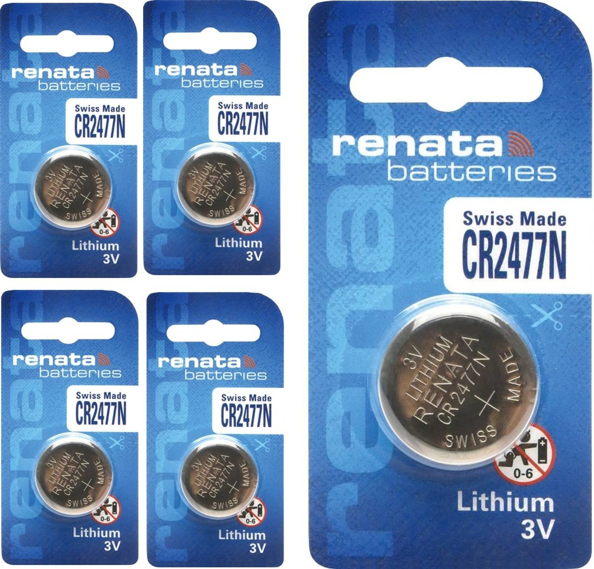 Renata 5 Stuks - Lithium CR2477N 3v knoopcelbatterij