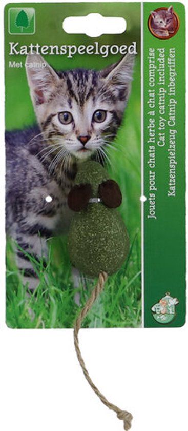 Gebr. de Boon Catnip muis met touwstaart 6cm