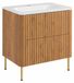 3xE living Armoire de salle de bain 60, Craft chêne, avec lavabo, pieds or, 60,7 x 44,4 x 64,9 cm